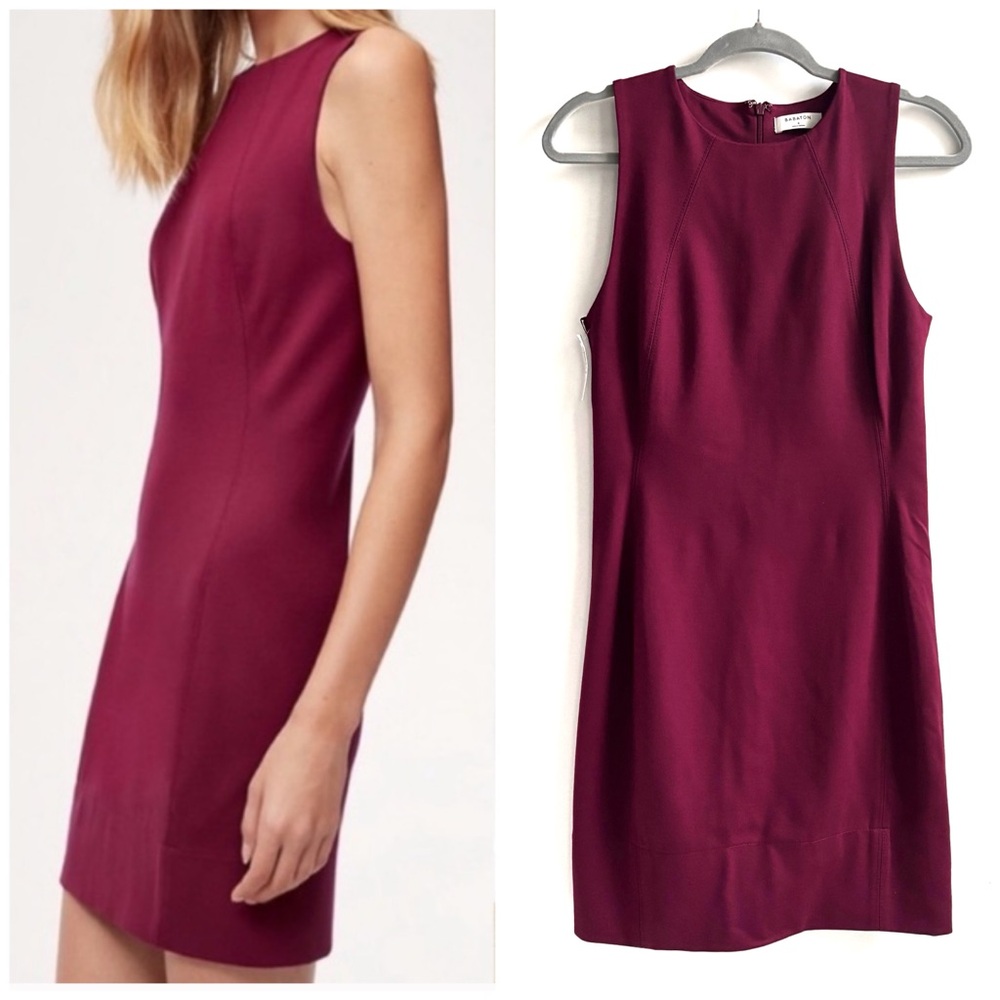 Aritza Babaton Miguel Sleeveless Sheath Mini Dress In Deep Barolo Plump Size 6